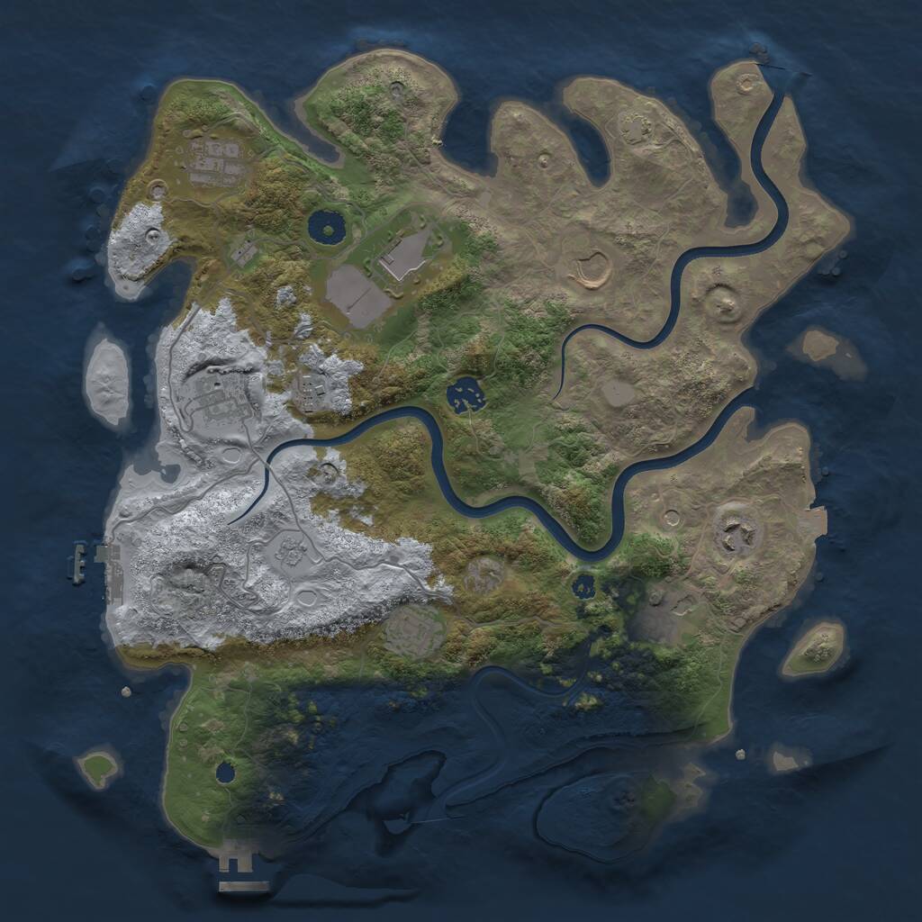 Rust Map: Procedural Map, Size: 3750, Seed: 11764056, 15 Monuments