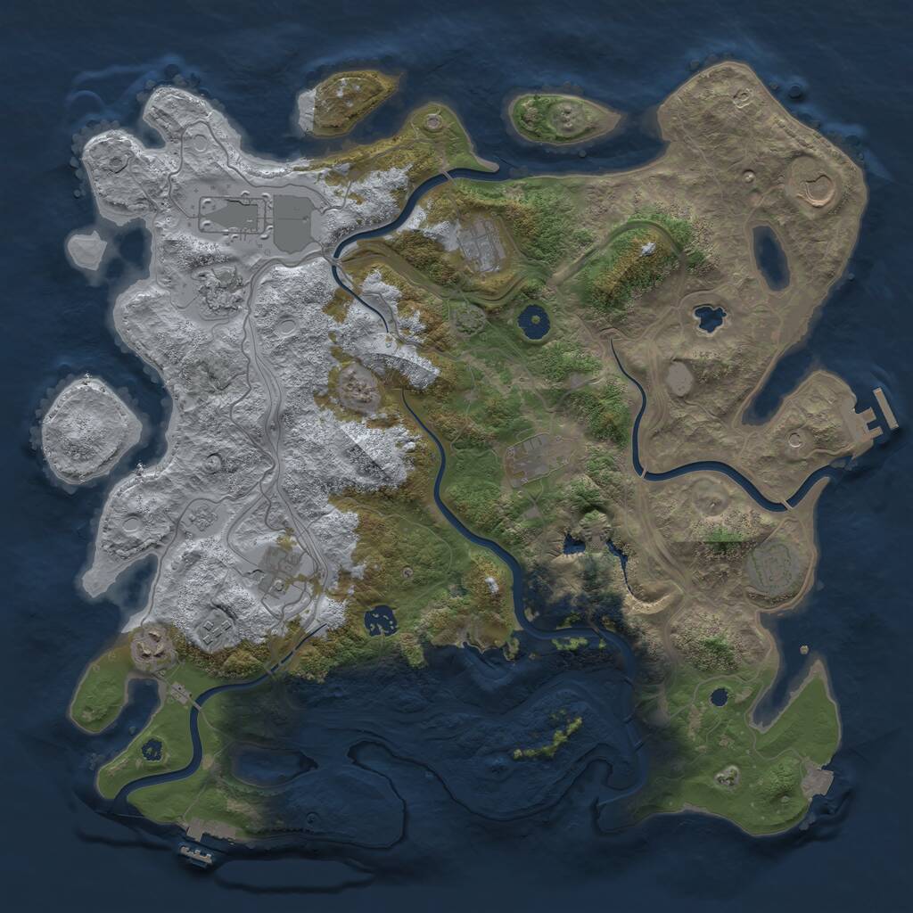Rust Map: Procedural Map, Size: 4250, Seed: 56810501, 16 Monuments