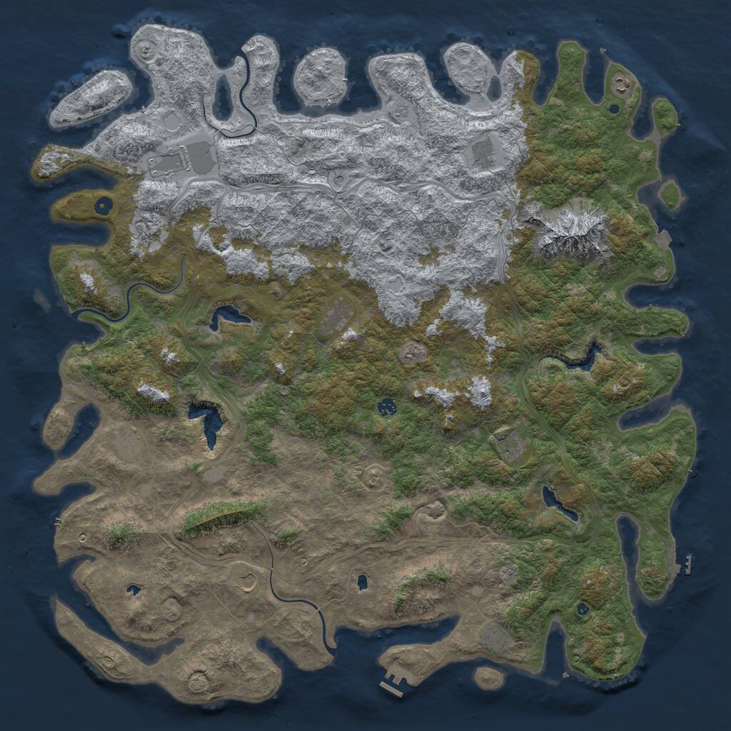 Rust Map: Procedural Map, Size: 6000, Seed: 24092002, 17 Monuments