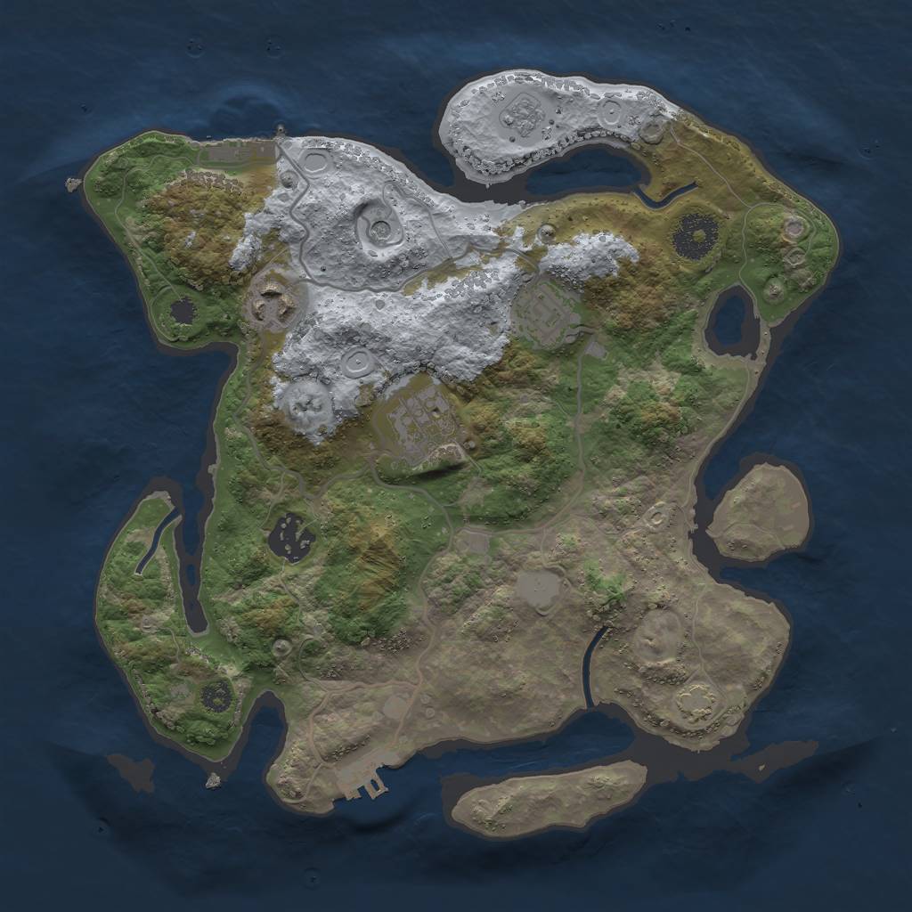 Rust Map: Procedural Map, Size: 3000, Seed: 756242623, 12 Monuments