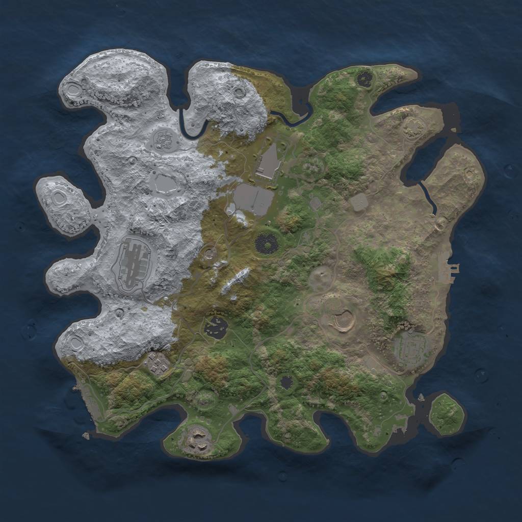 Rust Map: Procedural Map, Size: 3500, Seed: 10447198, 15 Monuments