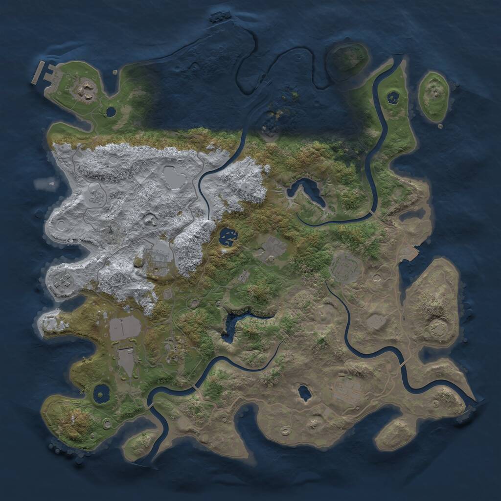 Rust Map: Procedural Map, Size: 4100, Seed: 85266961, 15 Monuments