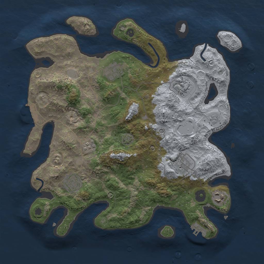 Rust Map: Procedural Map, Size: 3400, Seed: 49521394, 14 Monuments