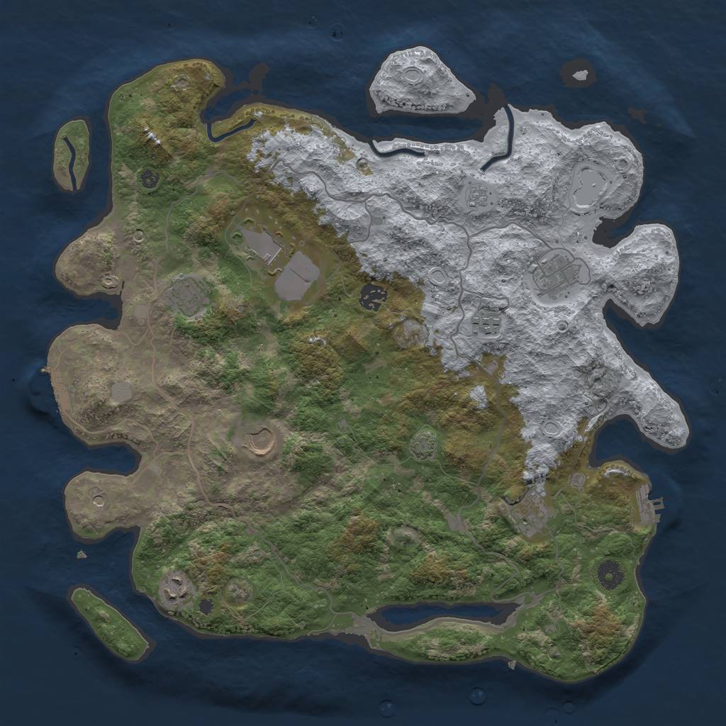 Rust Map: Procedural Map, Size: 4000, Seed: 95279741, 16 Monuments