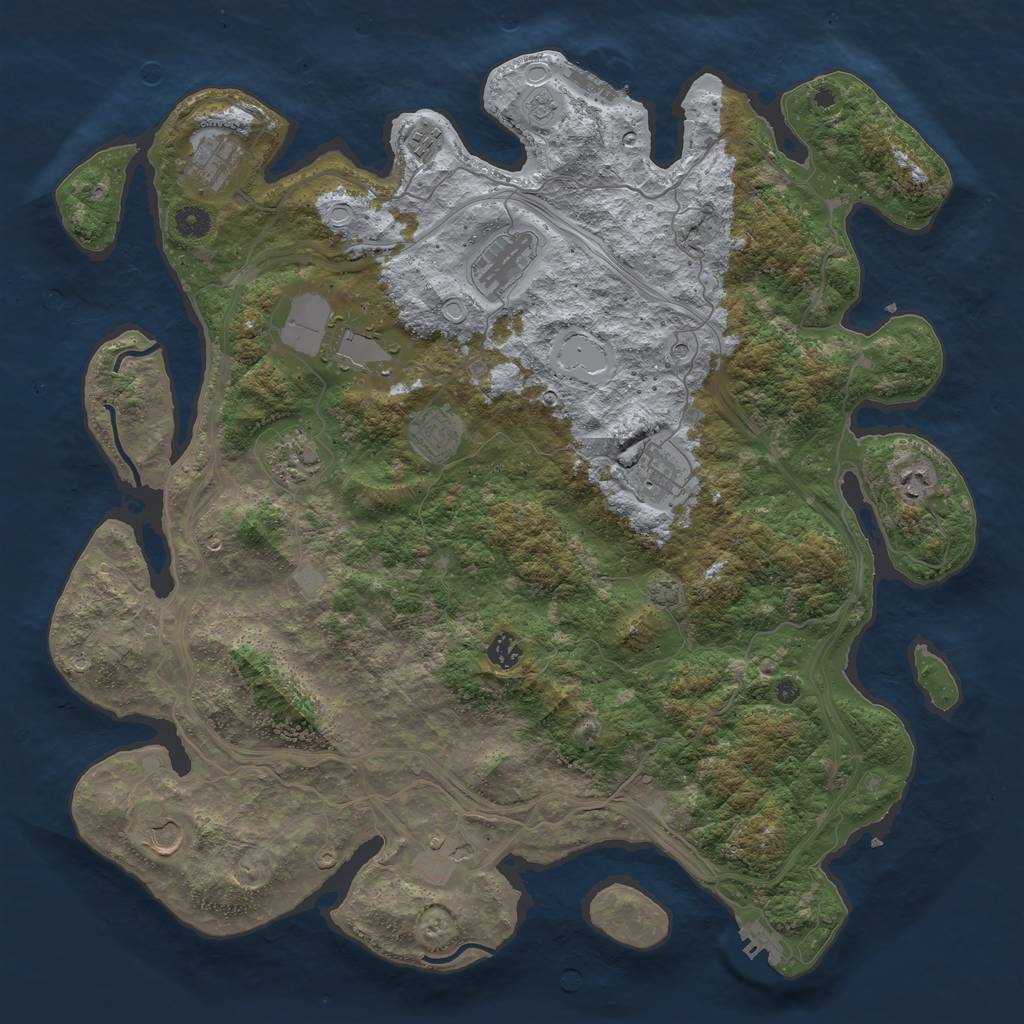Rust Map: Procedural Map, Size: 4500, Seed: 1890747522, 19 Monuments