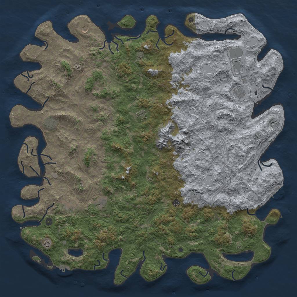 Rust Map: Procedural Map, Size: 6000, Seed: 110948264, 19 Monuments