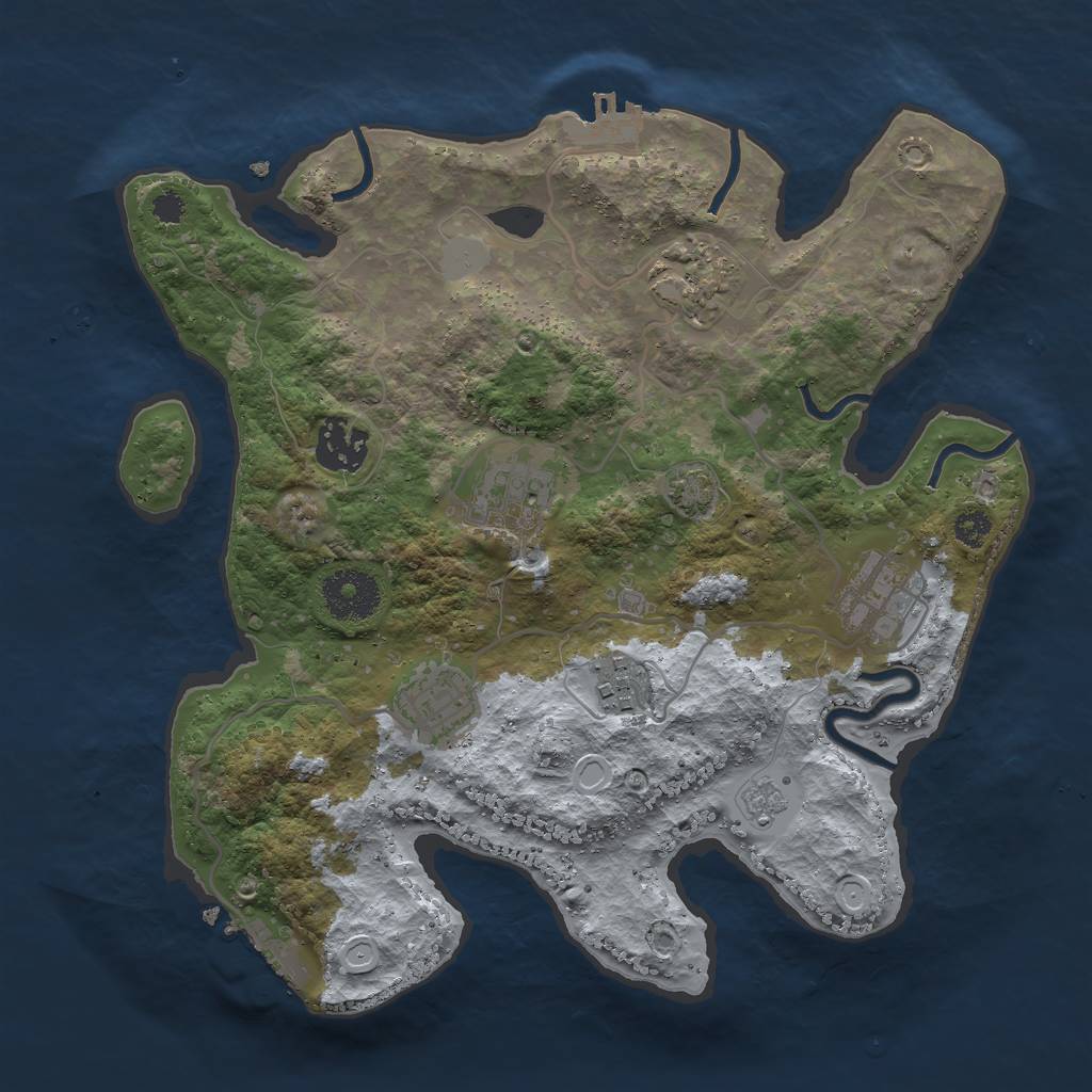 Rust Map: Procedural Map, Size: 3000, Seed: 31188, 13 Monuments