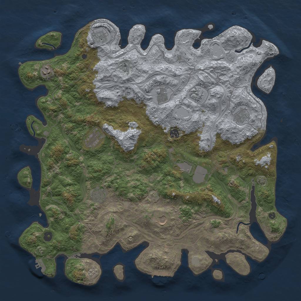 Rust Map: Procedural Map, Size: 4750, Seed: 200000, 19 Monuments