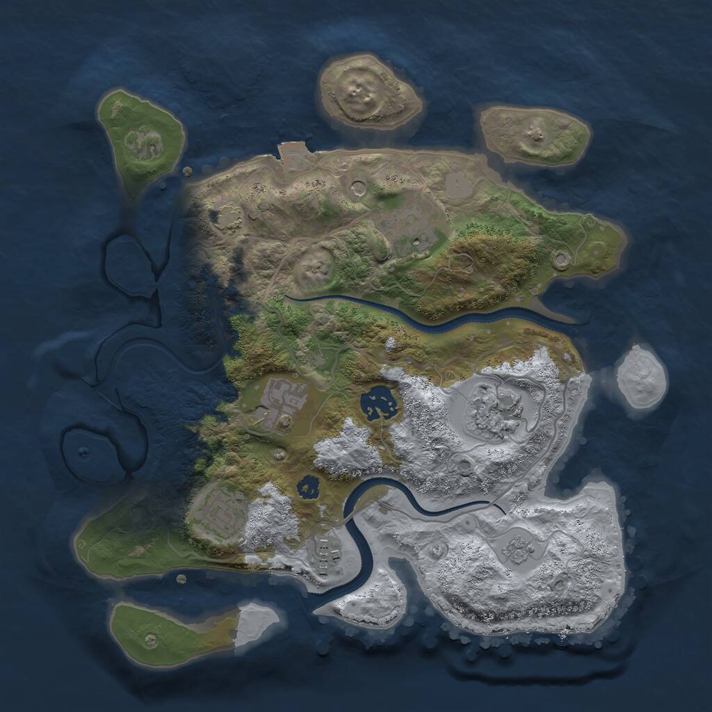 Rust Map: Procedural Map, Size: 3000, Seed: 879716831, 10 Monuments