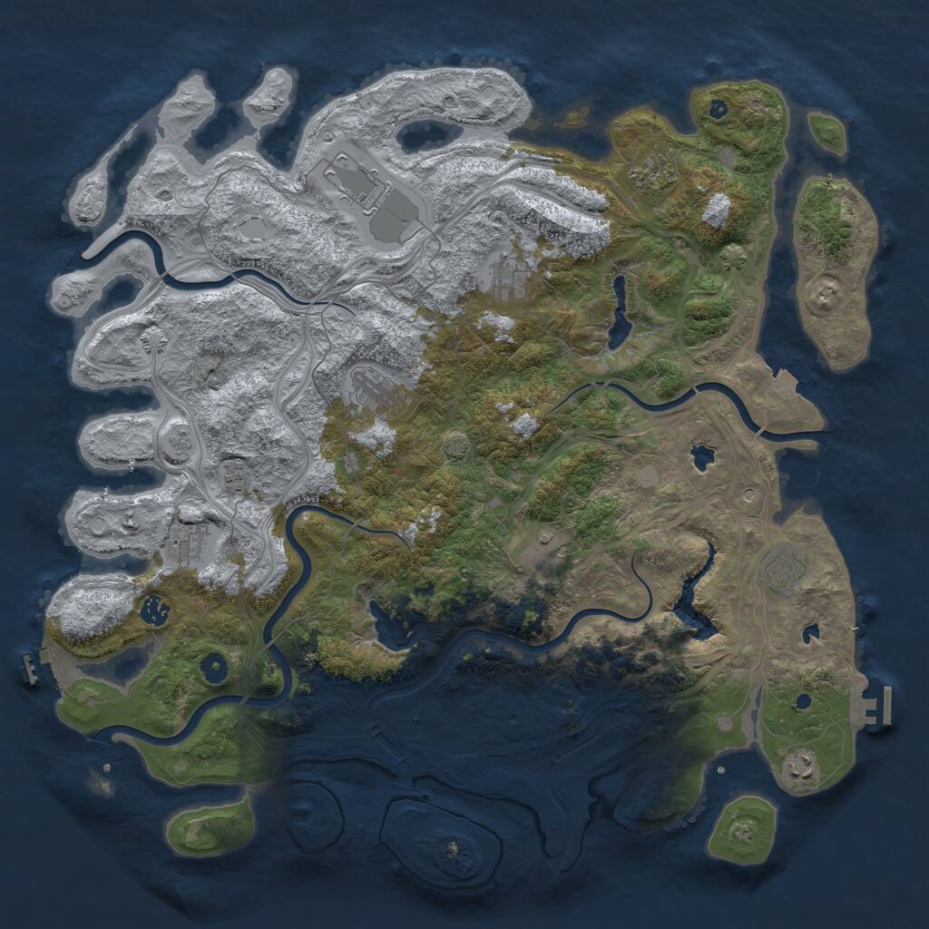 Rust Map: Procedural Map, Size: 4850, Seed: 149785623, 16 Monuments
