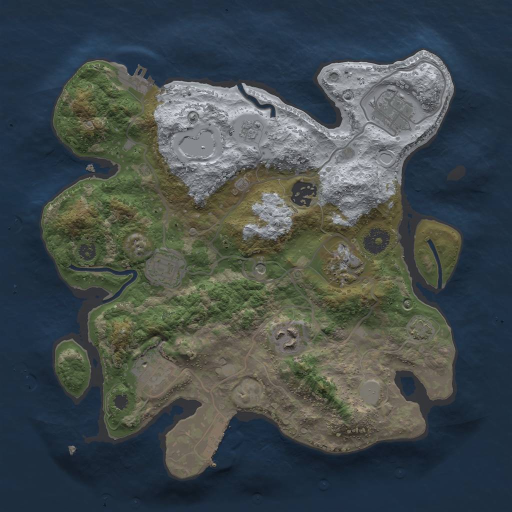 Rust Map: Procedural Map, Size: 3000, Seed: 613317, 14 Monuments