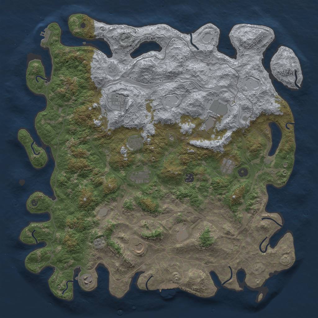 Rust Map: Procedural Map, Size: 4875, Seed: 961387542, 18 Monuments