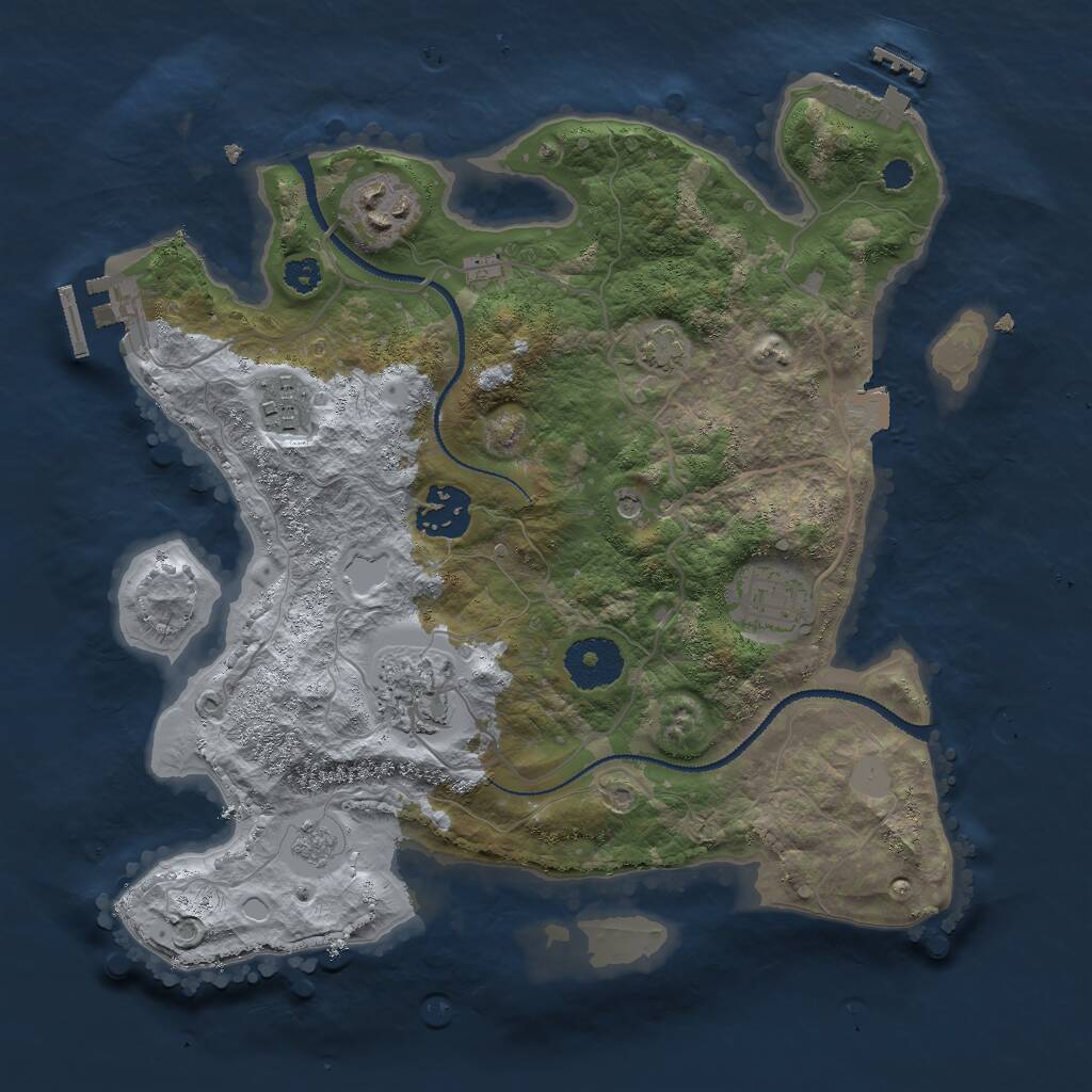 Rust Map: Procedural Map, Size: 3000, Seed: 15404, 11 Monuments