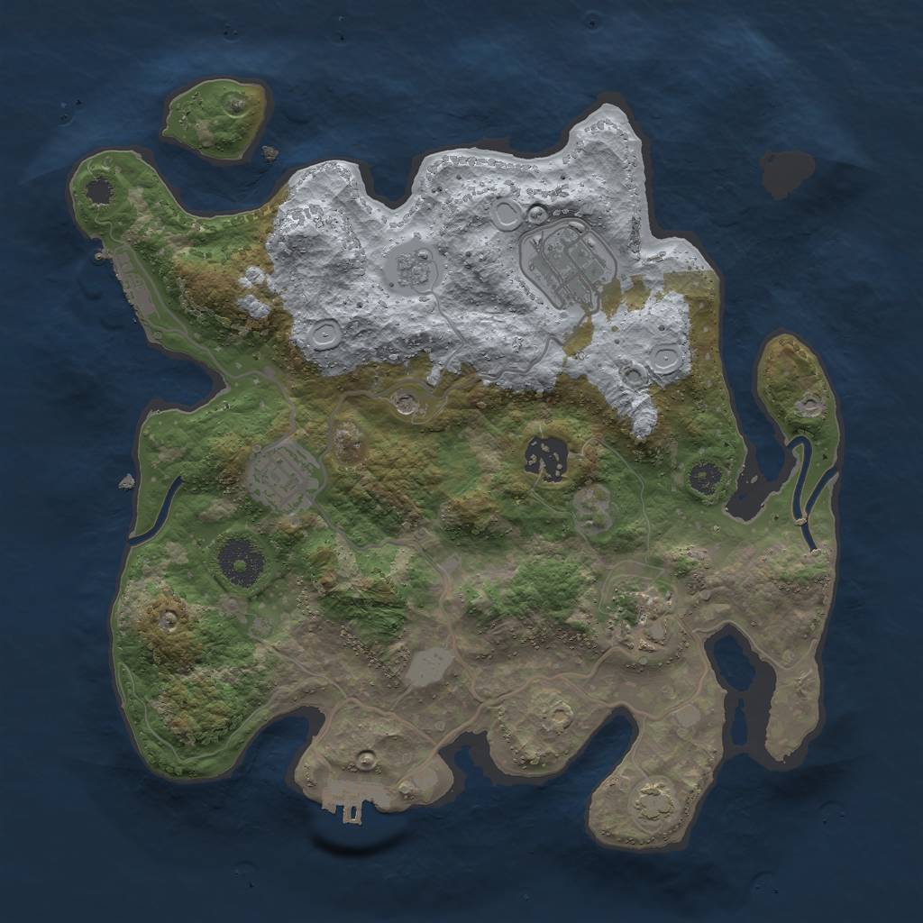 Rust Map: Procedural Map, Size: 3000, Seed: 556001412, 12 Monuments