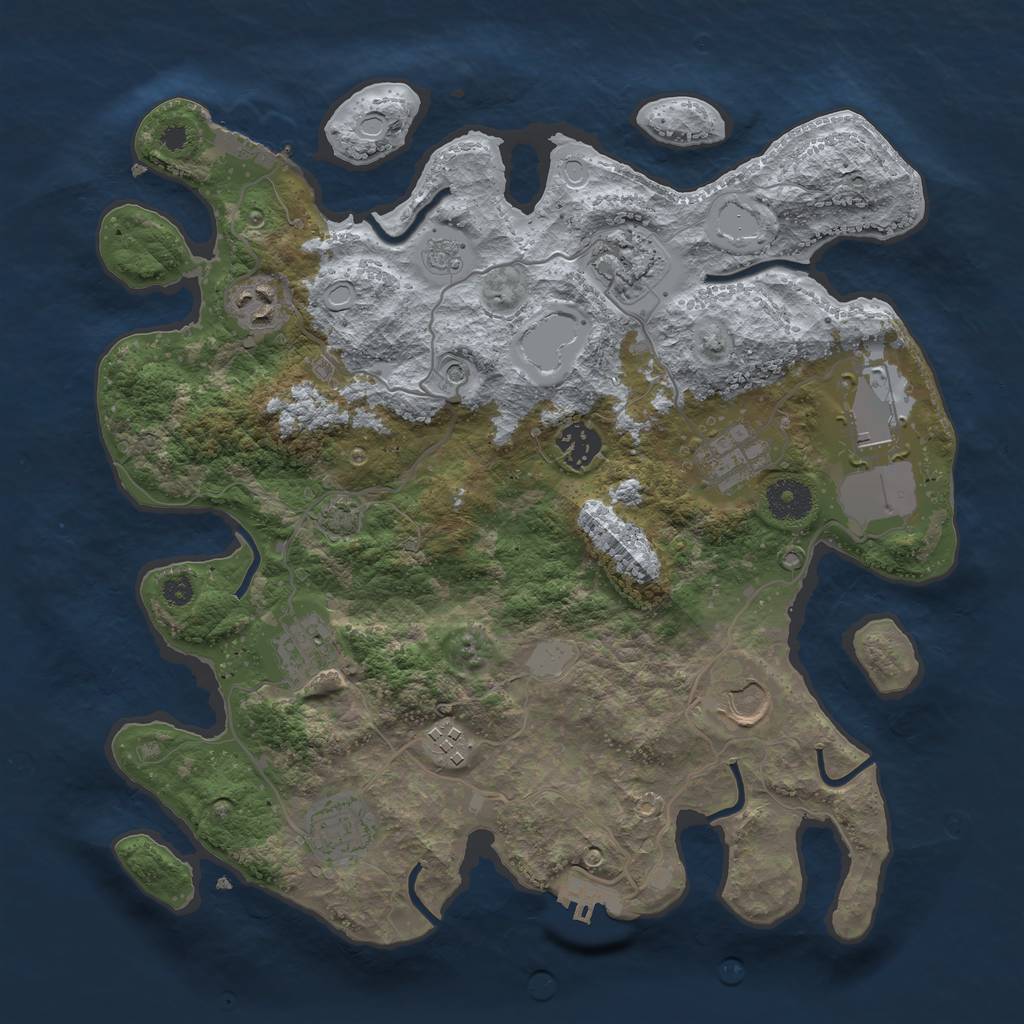 Rust Map: Procedural Map, Size: 3500, Seed: 31536400, 17 Monuments