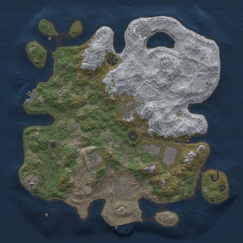 Rust Map: Procedural Map, Size: 3550, Seed: 11534898, 15 Monuments