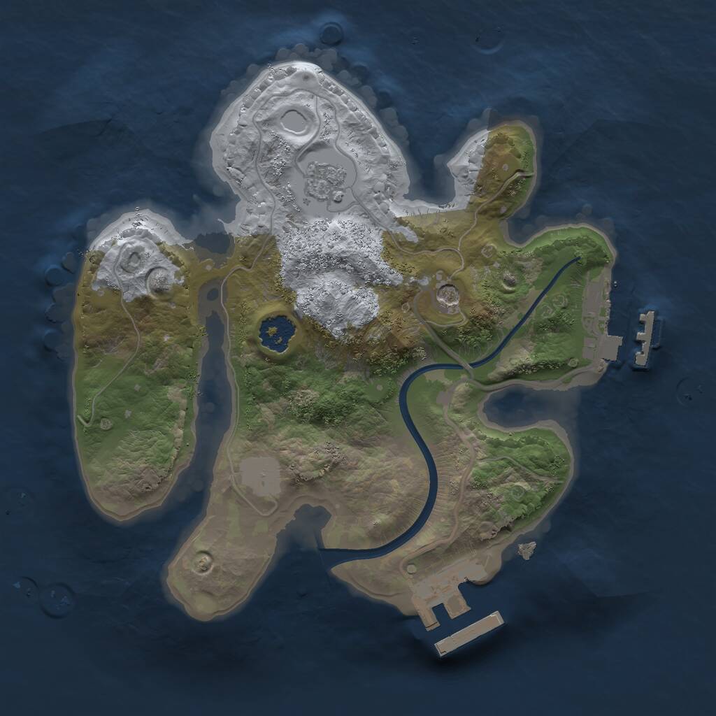 Rust Map: Procedural Map, Size: 2000, Seed: 1925883893, 5 Monuments