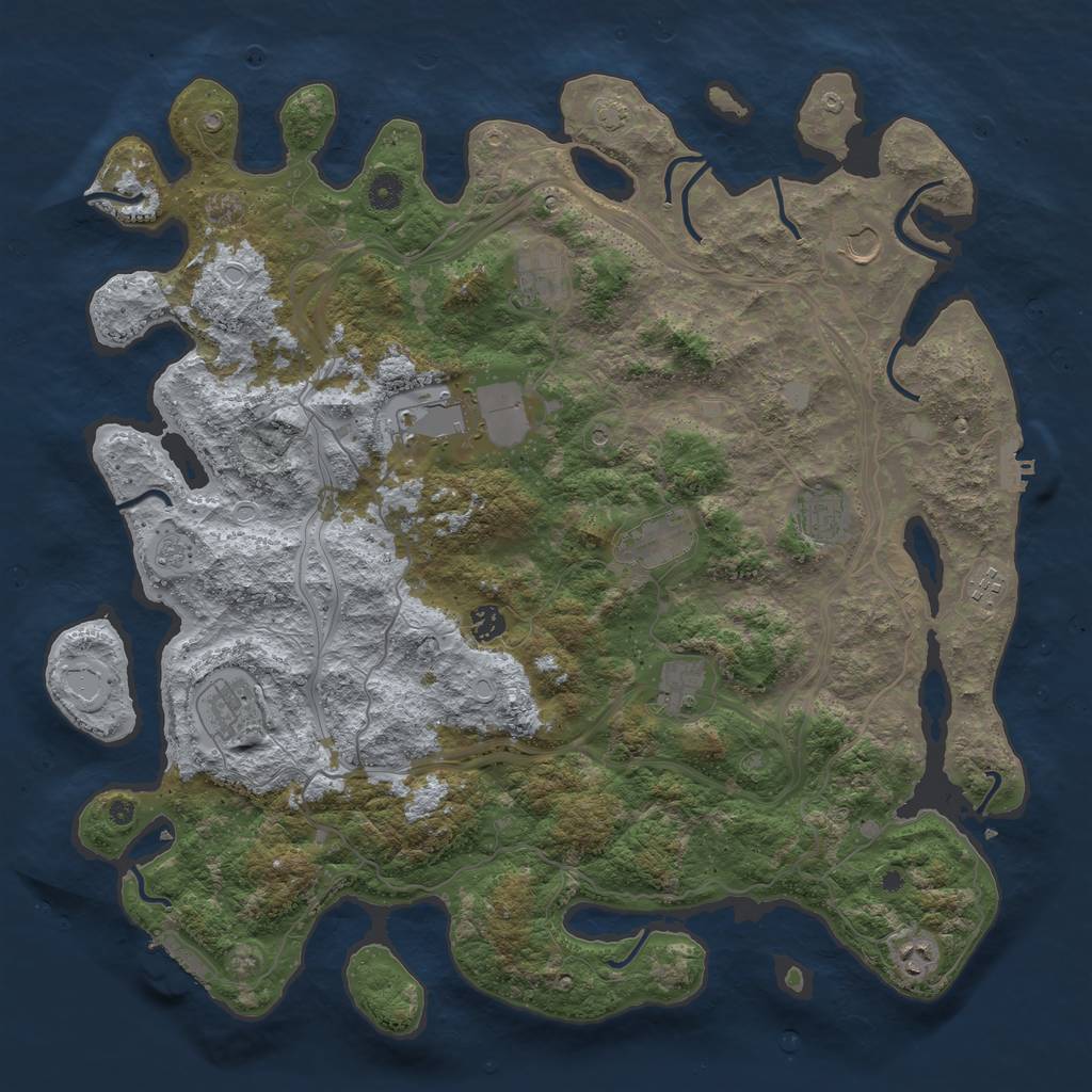Rust Map: Procedural Map, Size: 4500, Seed: 83583922, 18 Monuments