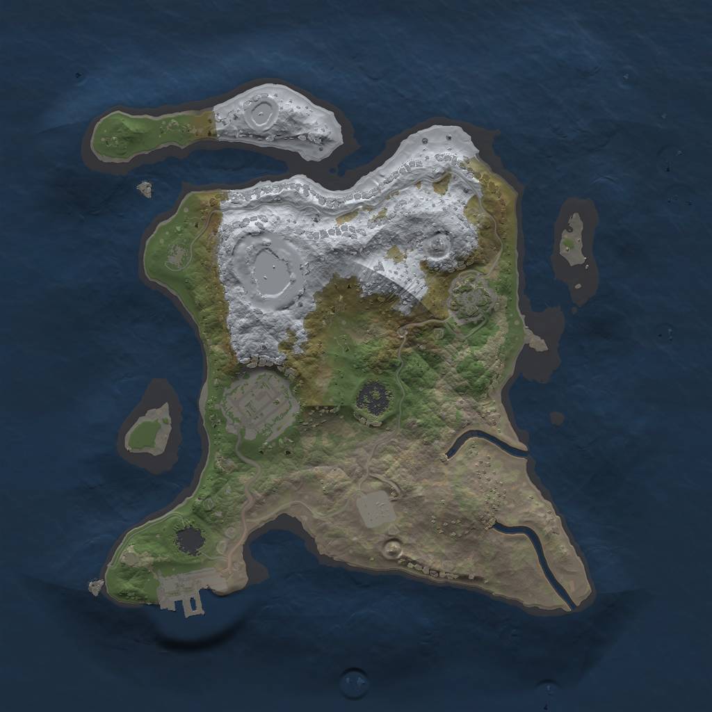 Rust Map: Procedural Map, Size: 2250, Seed: 1915686914, 6 Monuments