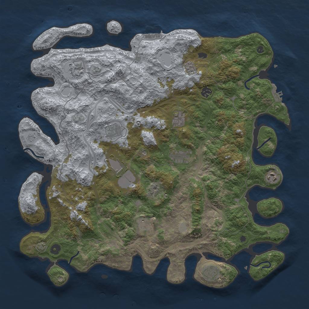 Rust Map: Procedural Map, Size: 4500, Seed: 13906, 18 Monuments