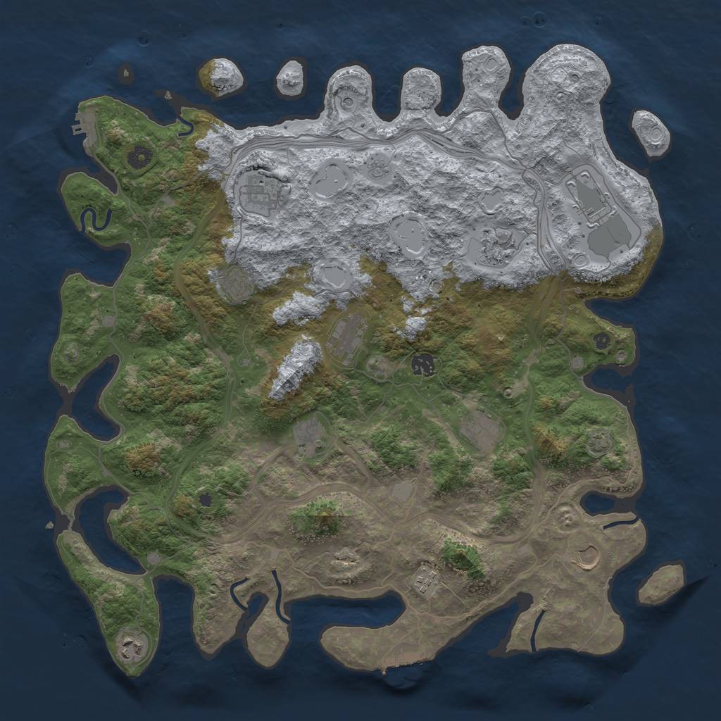 Rust Map: Procedural Map, Size: 4500, Seed: 684812986, 19 Monuments