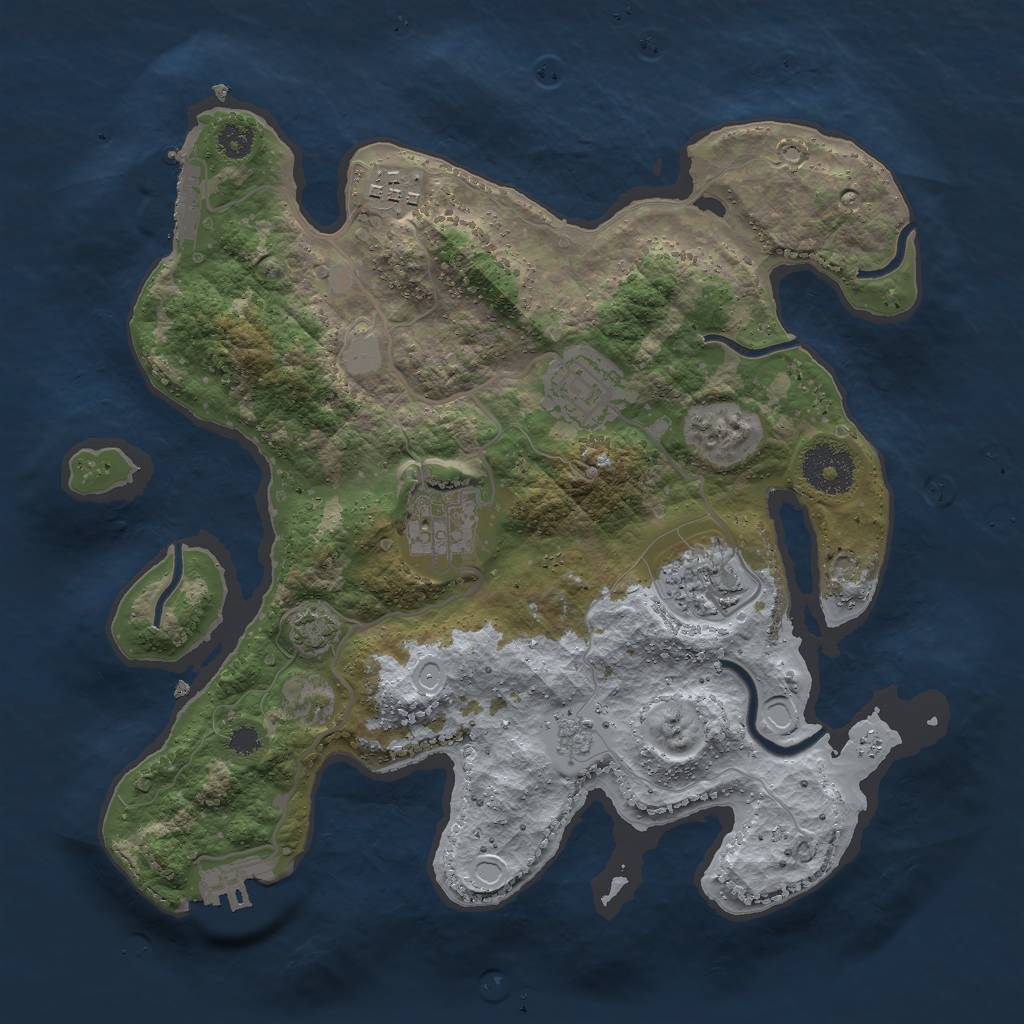 Rust Map: Procedural Map, Size: 3000, Seed: 58954952, 11 Monuments