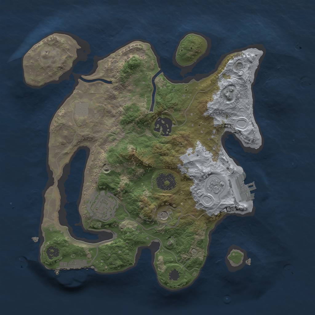Rust Map: Procedural Map, Size: 2500, Seed: 30301, 9 Monuments