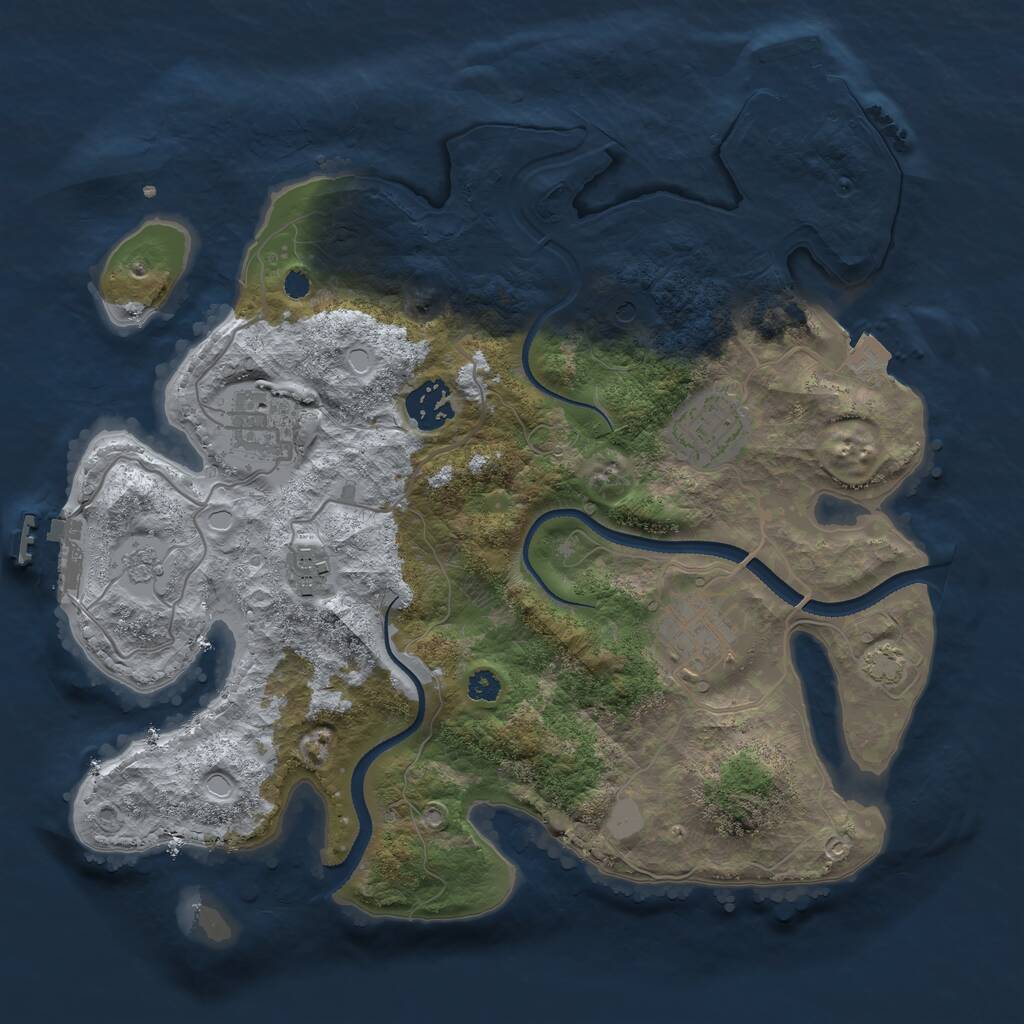 Rust Map: Procedural Map, Size: 3200, Seed: 4000, 11 Monuments