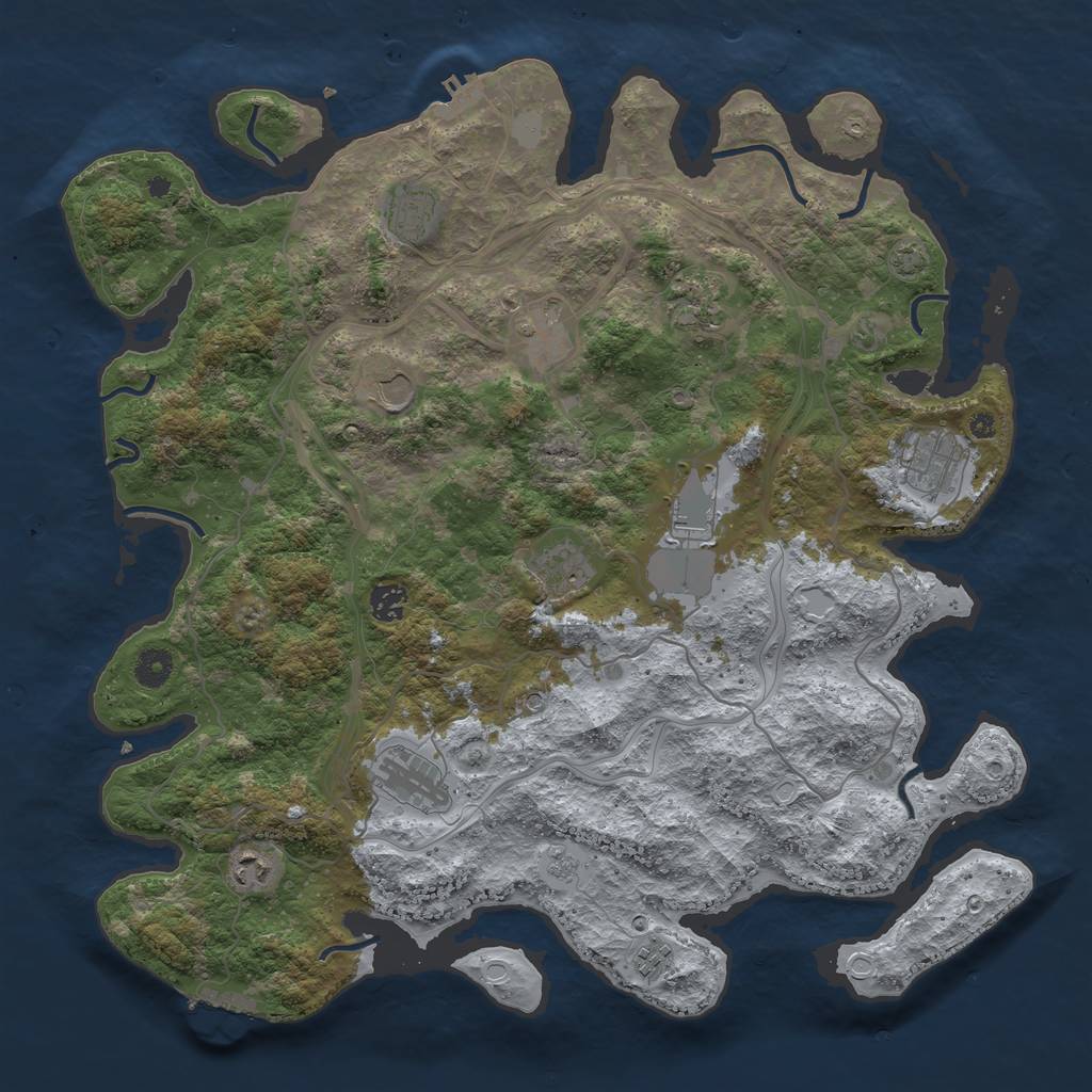 Rust Map: Procedural Map, Size: 4250, Seed: 20453904, 19 Monuments