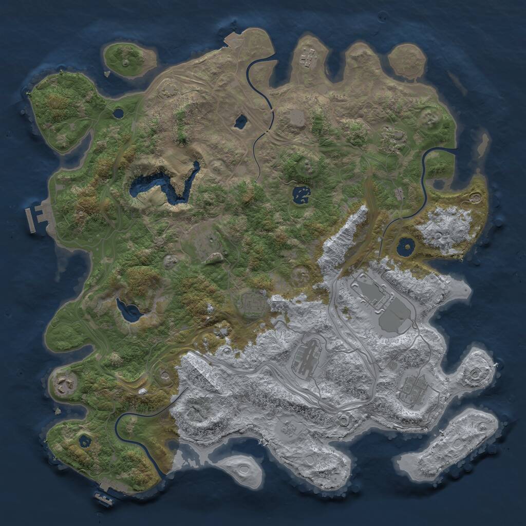 Rust Map: Procedural Map, Size: 4250, Seed: 20453904, 15 Monuments