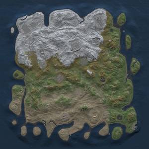 Thumbnail Rust Map: Procedural Map, Size: 4300, Seed: 81201634, 19 Monuments