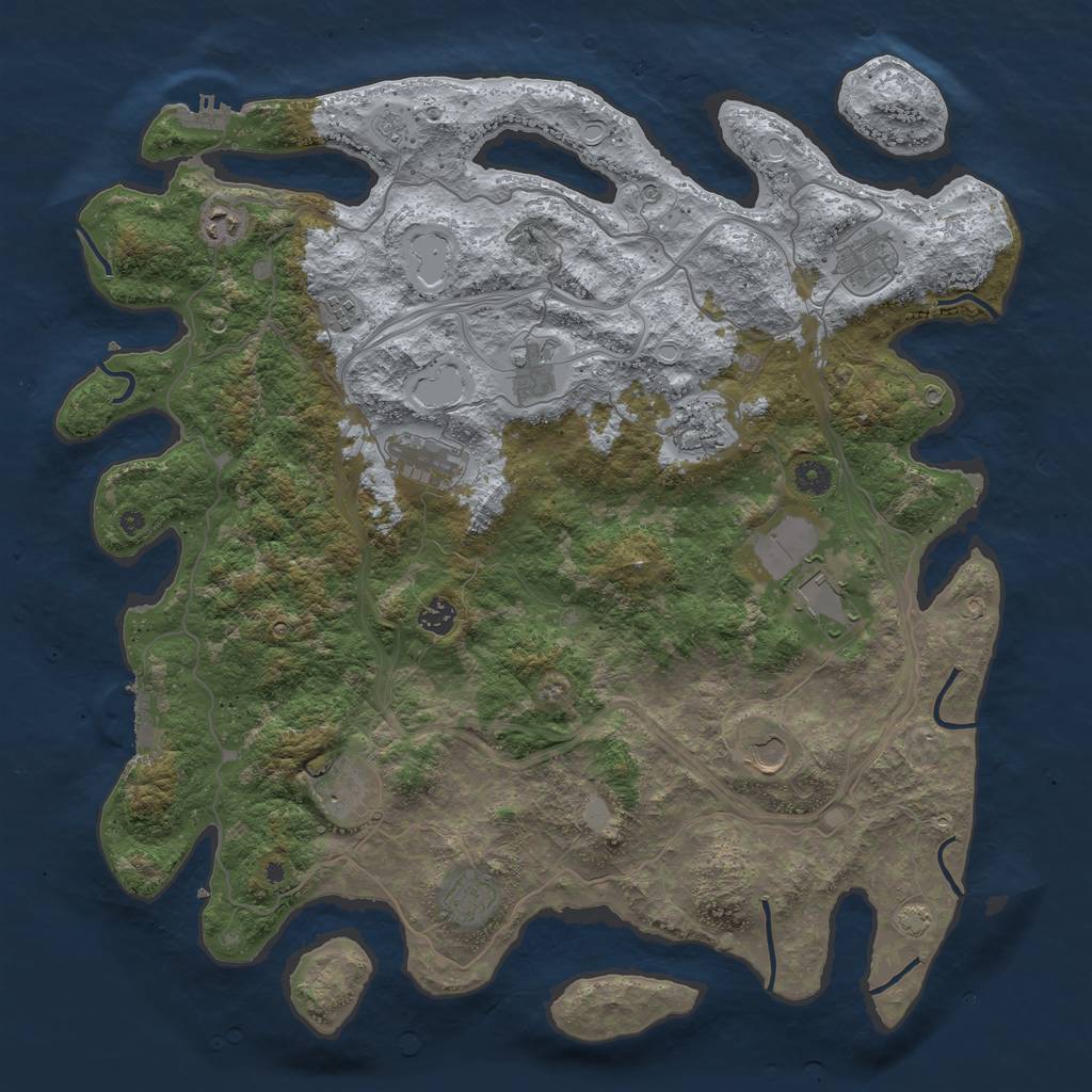 Rust Map: Procedural Map, Size: 4500, Seed: 1614635877, 19 Monuments