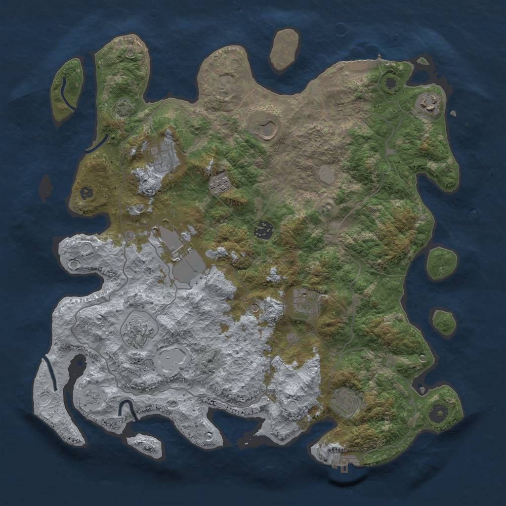 Rust Map: Procedural Map, Size: 4000, Seed: 4065, 17 Monuments