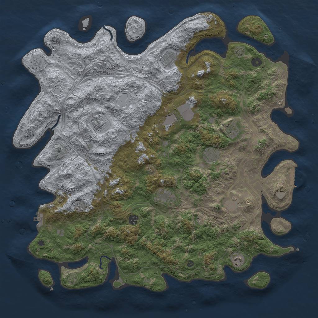 Rust Map: Procedural Map, Size: 4769, Seed: 4211, 18 Monuments