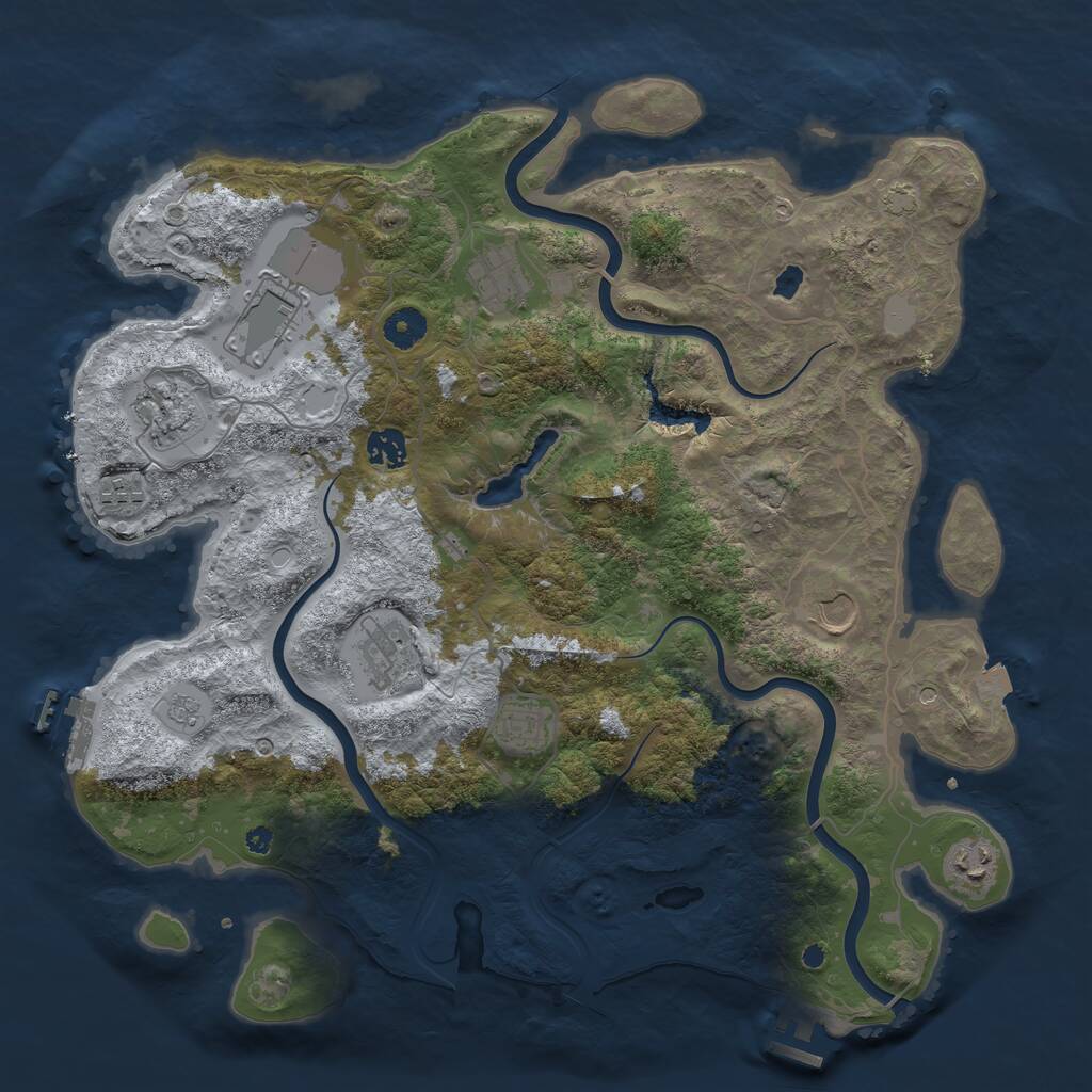 Rust Map: Procedural Map, Size: 4000, Seed: 25989663, 15 Monuments