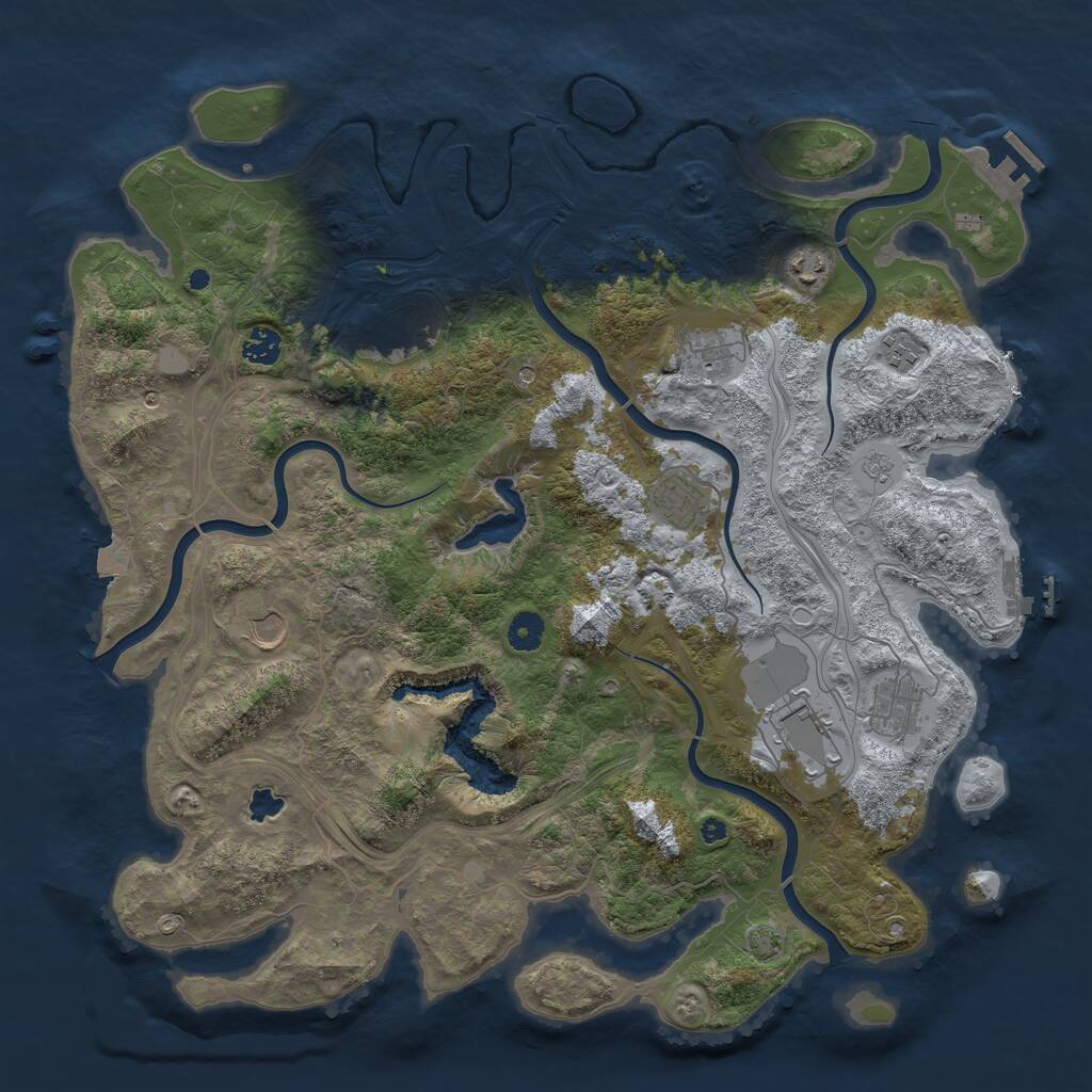 Rust Map: Procedural Map, Size: 4300, Seed: 28005722, 15 Monuments