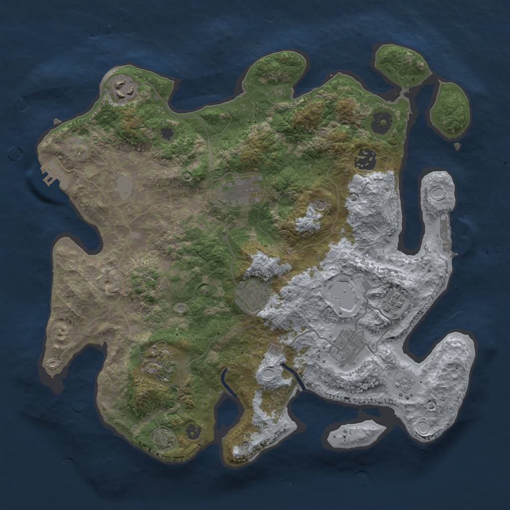 Rust Map: Procedural Map, Size: 3450, Seed: 1061774, 15 Monuments
