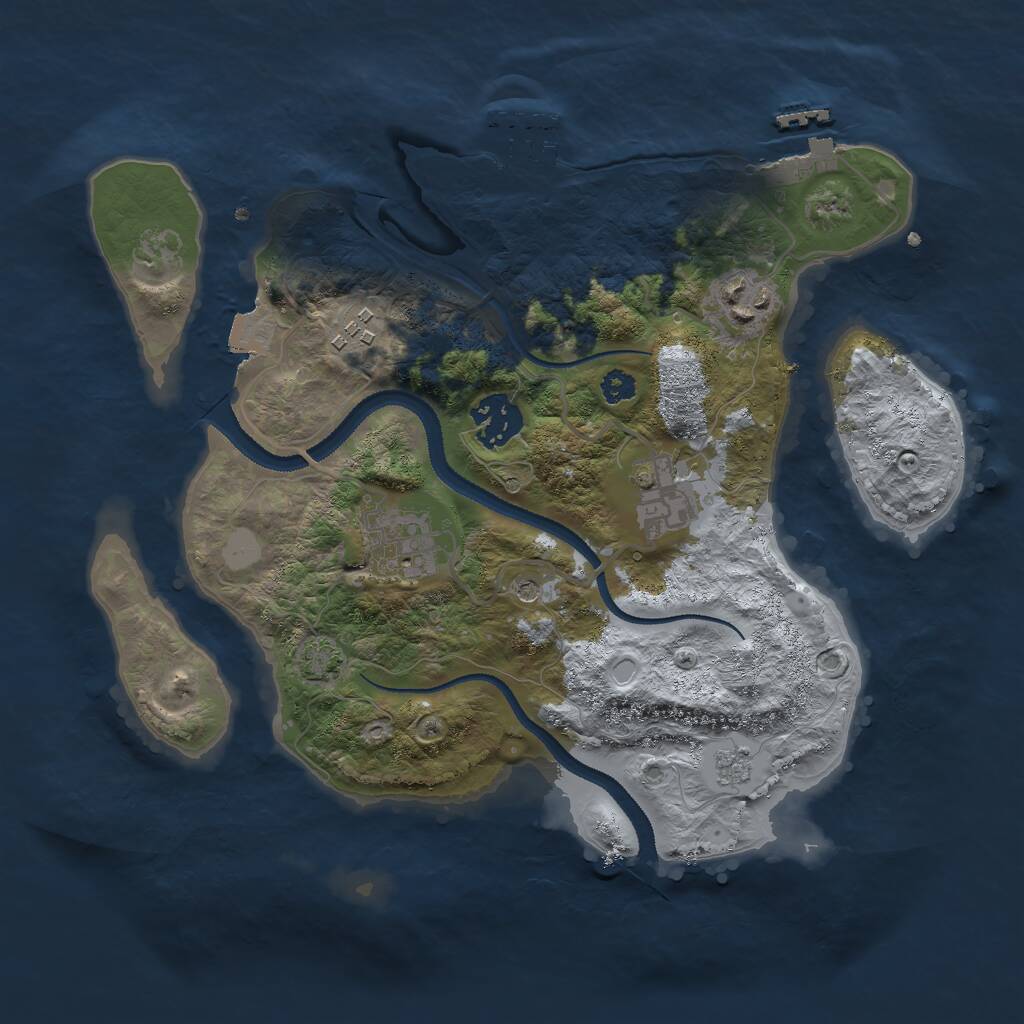 Rust Map: Procedural Map, Size: 3000, Seed: 640975970, 11 Monuments