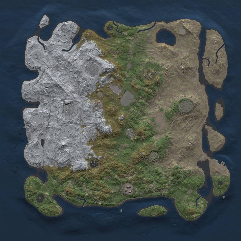 Rust Map: Procedural Map, Size: 4300, Seed: 87392398, 17 Monuments