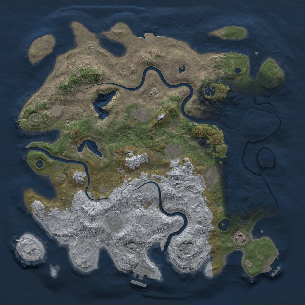 Rust Map: Procedural Map, Size: 4000, Seed: 31299446, 13 Monuments