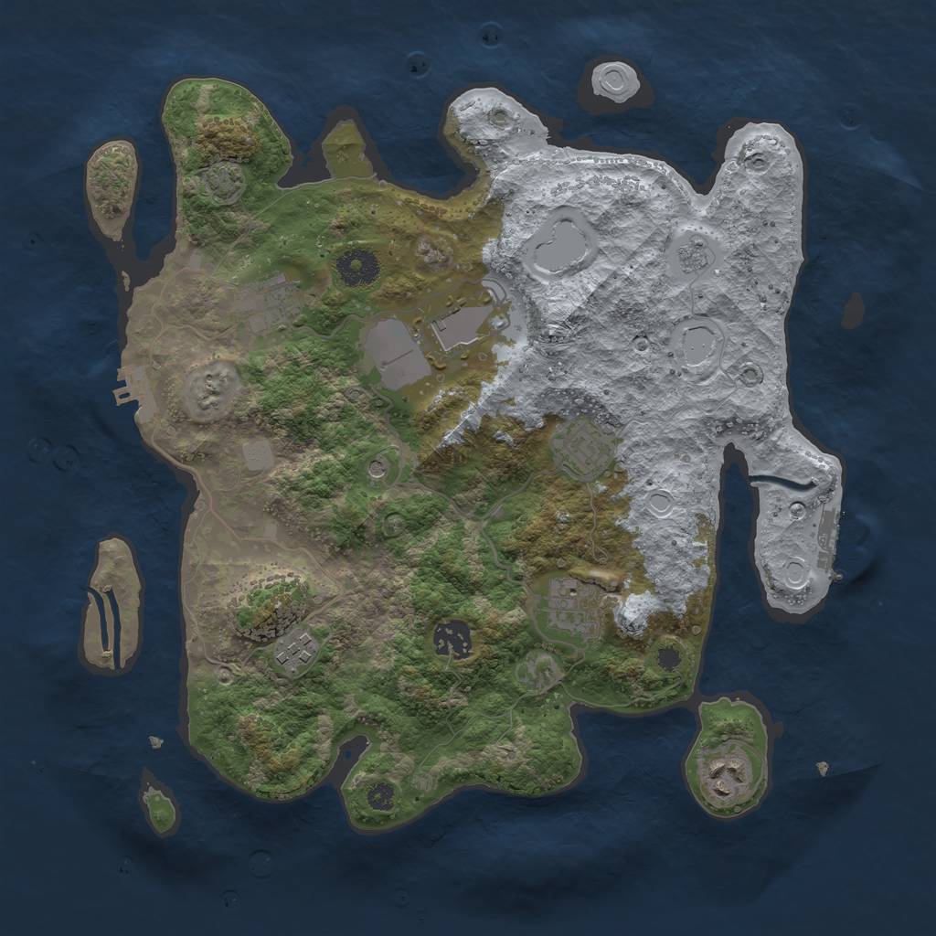 Rust Map: Procedural Map, Size: 3500, Seed: 156151514, 15 Monuments
