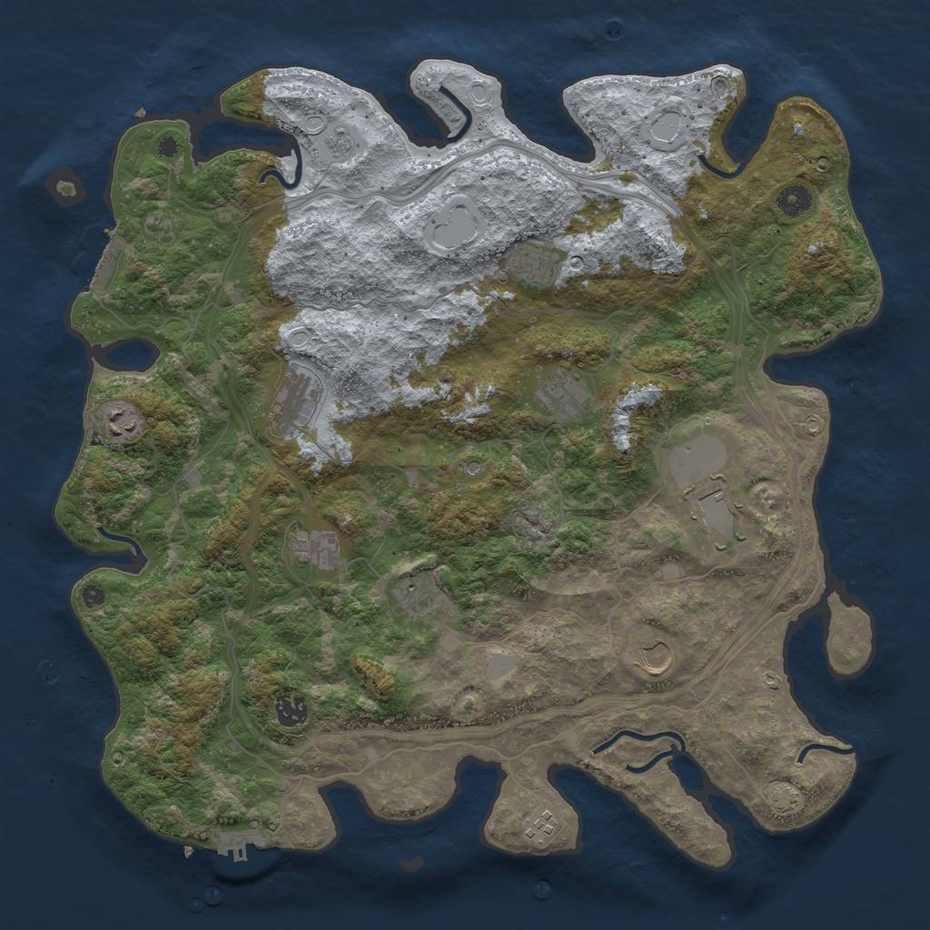 Rust Map: Procedural Map, Size: 4250, Seed: 93964820, 18 Monuments