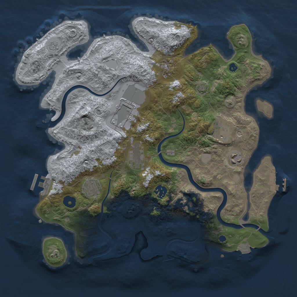 Rust Map: Procedural Map, Size: 3569, Seed: 4211, 14 Monuments