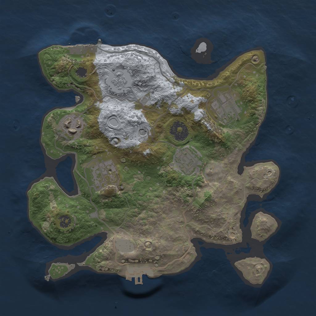 Rust Map: Procedural Map, Size: 2500, Seed: 1269716145, 11 Monuments
