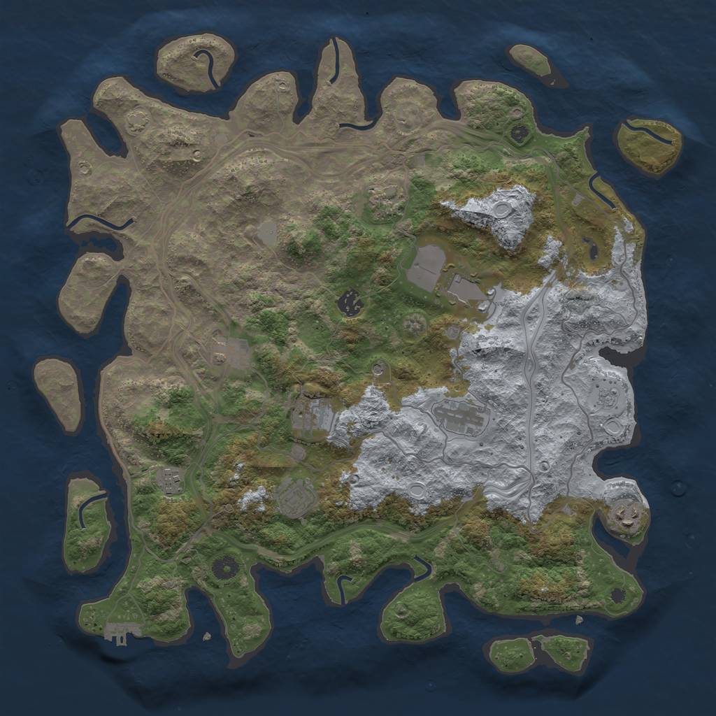 Rust Map: Procedural Map, Size: 4250, Seed: 1337601232, 16 Monuments