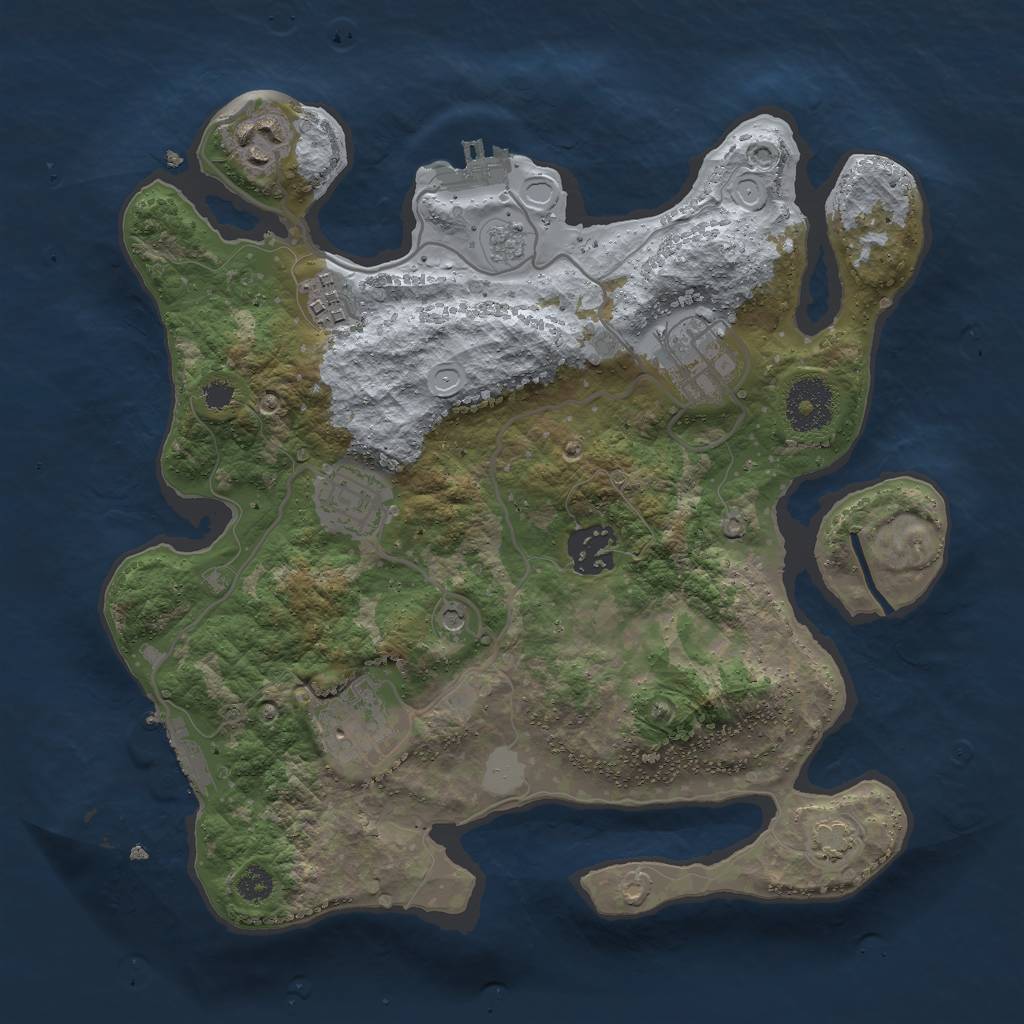 Rust Map: Procedural Map, Size: 3000, Seed: 2023442197, 14 Monuments