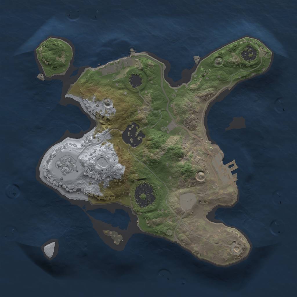 Rust Map: Procedural Map, Size: 2000, Seed: 255319041, 7 Monuments