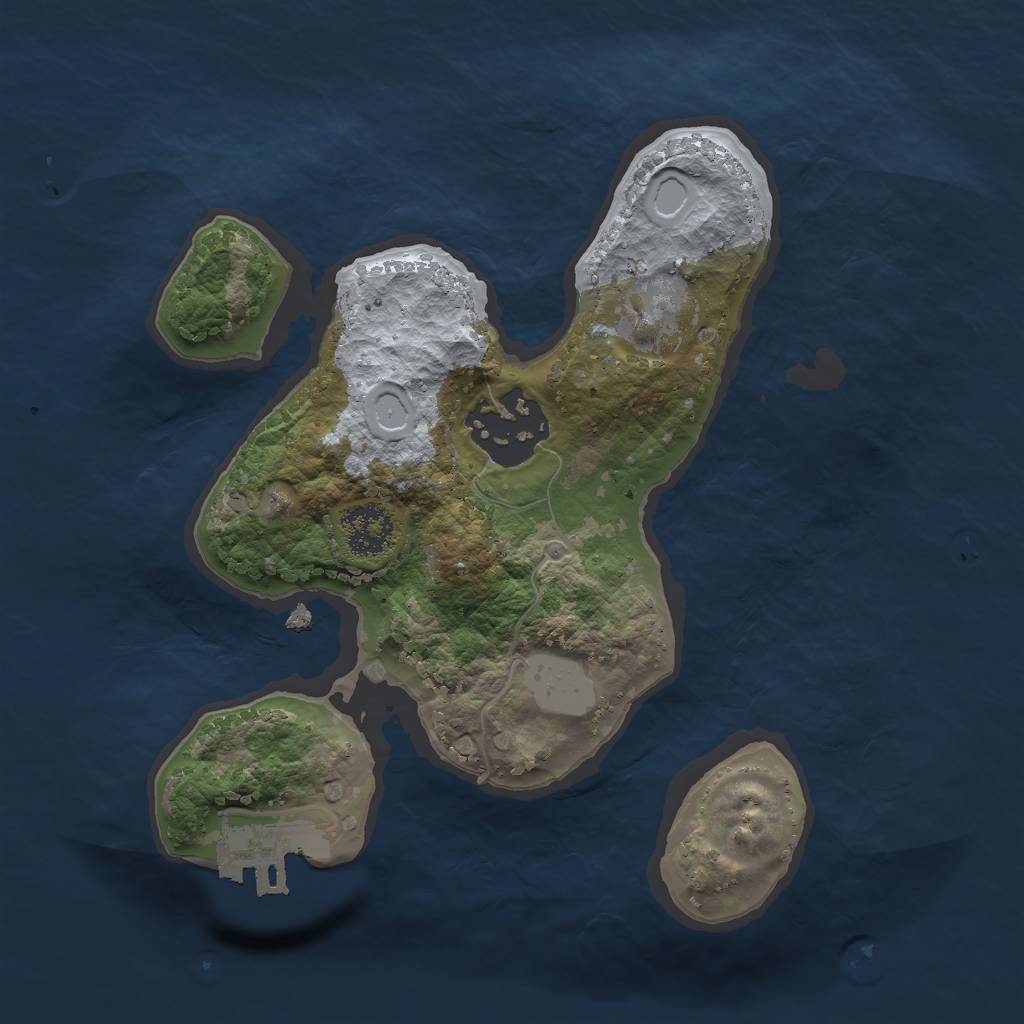 Rust Map: Procedural Map, Size: 2000, Seed: 25665, 5 Monuments