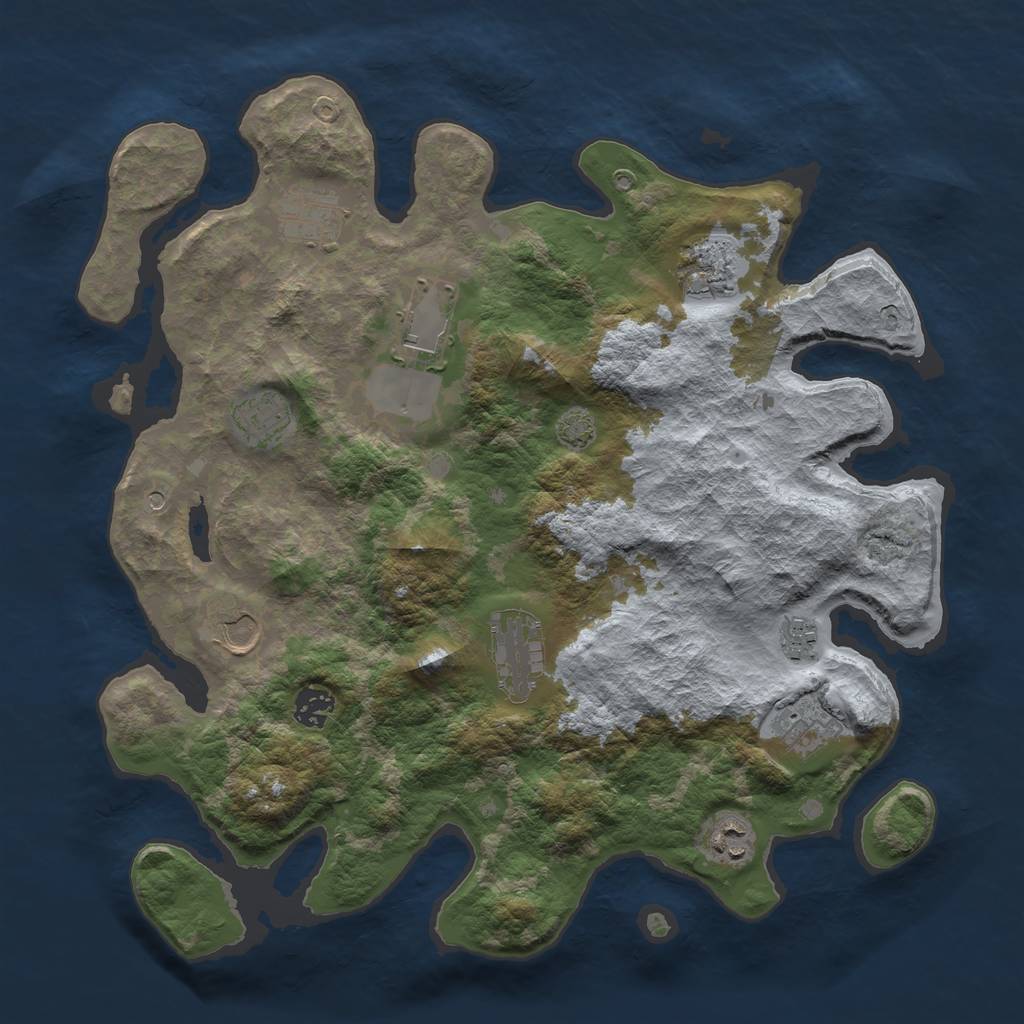 Rust Map: Barren, Size: 3800, Seed: 78097980, 14 Monuments