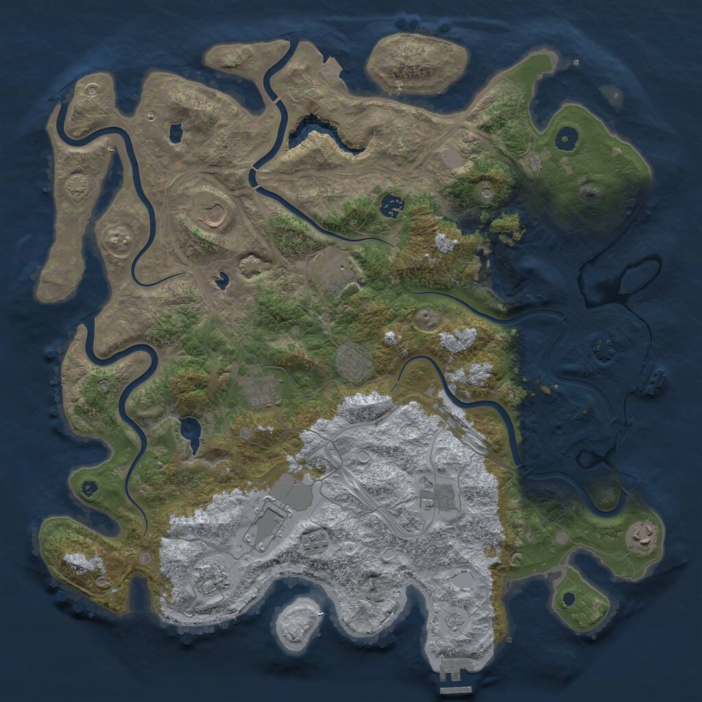 Rust Map: Procedural Map, Size: 4500, Seed: 99925479, 16 Monuments